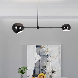 Ljuskronor modern pläterad svart pärla 2 lätt ljuskrona E27 LED -belysning hängande lampa matsal minimalism lamparas fixtur