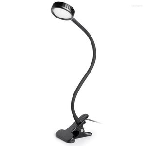 Table Lamps LED Eye Protection Desk Lamp Creative 360°rotating Gooseneck Tube Clips Light Portable USB Bedroom Bedside Reading