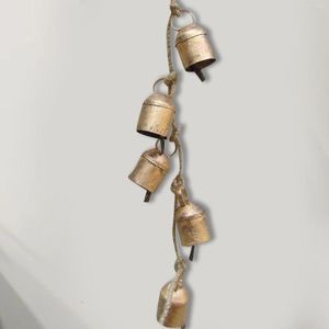 Decorative Figurines Set Of Iron Bells 4 For Relaxation Wind Chimes Christmas Cowbells Country Hanging With Rope Garden