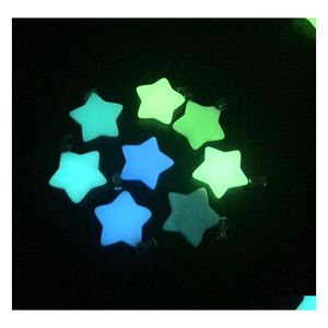 Charms Star Shape Luminous Crystal Stone Glow In The Dark Stones Pendant For Necklaces Jewelry Making Women Men 20X6Mm Drop Delivery Dh6Xd