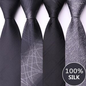 Bow Gine Men's Top Caffice Silk Silk 8 см галстук для мужчин деловой костюм для работы с газелью мужской моды Формальная шея с подарочной коробкой