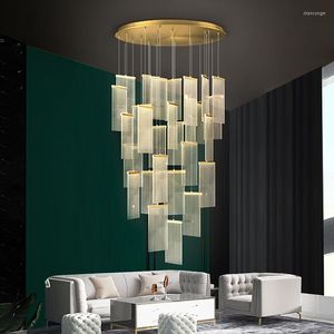 Chandeliers LED Light Guide Ceiling Chandelier Modern Novelty Dining Room Island Hanging Lamp Living Lighting Staircase Villa Fixtures