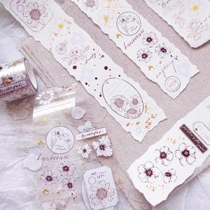 Gift Wrap Vintage Fog Moon Floral Washi PET Tape For Card Making DIY Scrapbooking Plan Decorative Sticker