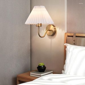 Lâmpada de parede Modern Light Fabric abajur para quarto de cabeceira da sala de estar da varanda do corredor E27 SCONCE