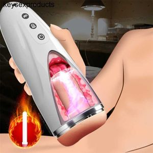 Adult Massager Realistic Tongue and Mouth Male Masturbator Cup Vagina Blowjob Sex Machines Toy for Men Pocket Pussy Vibrating Stroker