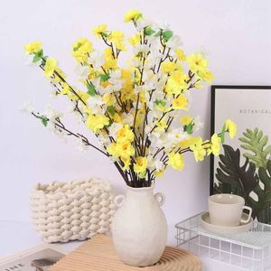 Decorative Flowers 10pcs Artificial Flower Cherry Spring Plum Blossom Peach Branch 45-65cm Silk Tree Bud For Wedding Party Decoration