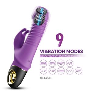 Nxy sexvibratorer Masturbators 2022 kanin vibrator automatisk teleskop rotation g-spot klitoris stimulator kvinnlig onani leksaker för kvinnor vuxna 18 1013