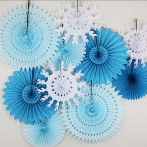 Decorative Flowers 5pcs 8'' 20cm Tissue Paper Cut-out Fans Pinwheels Hanging Flower Crafts For Showers Wedding Party