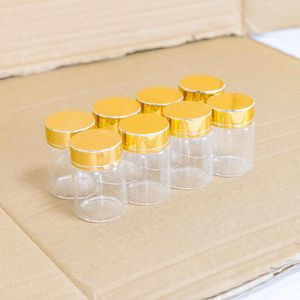 Storage Bottles 12pcs 30ml Glass With Golden Screw Plastic PP Cap Jars Vials Clear Seal Leakage Proof Food Grade High Quality