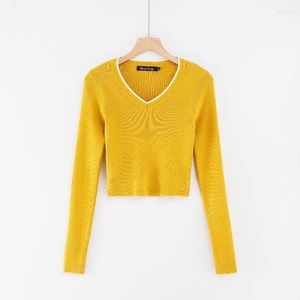 Suéteres femininos caia 2023 suéter de colheita kawaii fofo de malha de inverno pullover tops sexy