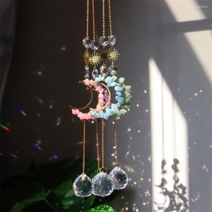 Dekorative Figuren Kristalllicht Schmuck Diamant Wind Chime Mond Blume Dream Catcher Silber Metal Serie Geschenke für Kinder