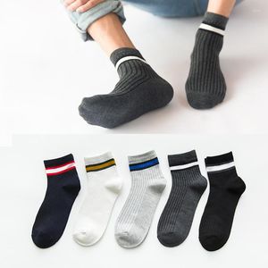 Men's Socks Men'S Cotton Casual Simple Middle Tube Sports For Men Soft Breathable Comfortable Summer Winter Male Boy