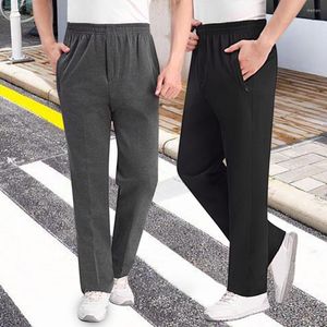 Pantaloni da uomo Pantaloni da uomo addensati sportivi streetwear foderati in pile antivento di mezza età per il lavoro