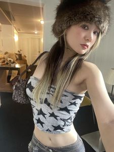 Kobiety z czołgów damskich Drukuj wróżka uprawa Top Summer Camis Cool Gothic Women Tubs Tops Slim Y2K Grunge Tank 2023 Korean Sexy Fashion Emo Tees
