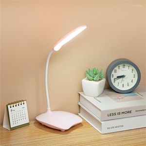 Lâmpadas de mesa USB Touch Led Lamp Lâmpada Portátil Desk 3 colorido de colorido Dimmable Lights Night Protection Protection Bedaom Bedroom