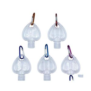Packing Bottles 50Ml Heart Shape Hand Sanitizer Bottle With Keyring Hook Clear Transparent Plastic Refillable Containers Schoolbag P Otlio