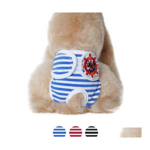 Dog Apparel Sanitary Physiological Dogs Diaper Washable Female Shorts Panties Menstruation Underwear Pets Briefs Drop Delivery Home Otgml