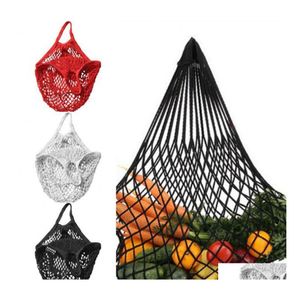 Verpackungsbeutel Mesh Net Turtle Bag String Shop Wiederverwendbare Obstaufbewahrung Handtasche Totes Frauen Beutel Shopper Drop Lieferung Büro Schule Dha6K