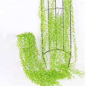 Dekorative Blumen 1 Meter Simulation Pflanze Weidenblatt Rattan Decke Wandbehang Girlande Pflanzen Rebe für Hochzeit Hausgarten Dekoration