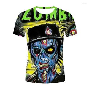 Męskie koszulki T-shirt 3d Głowa drukowana Tshirt Men Shirt Fashion Skull O-Neck Tops Hip Hop Tees Owwony xxs-6xl