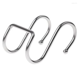 Hooks D0JA Stainless Steel Round S Shaped Dual Hanger Hook Kitchen Cabinet Clothes Storage