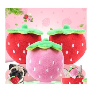 Giocattoli per cani mastica cartone animato farcito cigolio giocattolo per animali domestici simpatico peluche puzzle per cani masticazione di gatti squeaker stridulo Stberry consegna a domicilio G Dhqh8