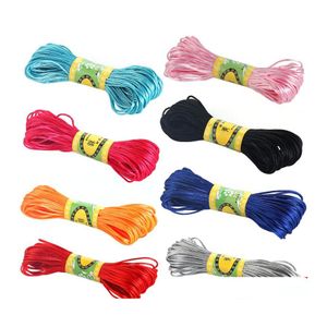 Cord Wire 20 Meter 1Mm Diy Polyester Thread For Handmade Bracelet Necklace Mticolor Chinese Knot Stitching Drop Delivery Jewelry F Otfd6