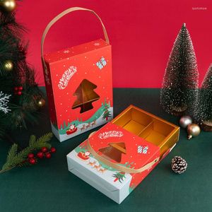 Embrulhar presente lbsisi vida 5pc Christmas Nougat Box for Handmade Cookie Cake Macaron embalagem de Natal Festas Favoras Favoras Decoração