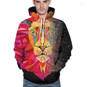 Мужские толстовки 3D Lion Men Men Men Supere Hoodie Print