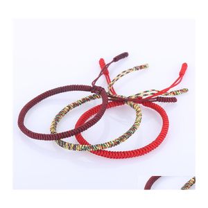 Charm Bracelets Mti Color Tibetan Buddhist Good Lucky Braided Bangles For Women Men Handmade Knots Rope Drop Delivery Jewelry Otriu