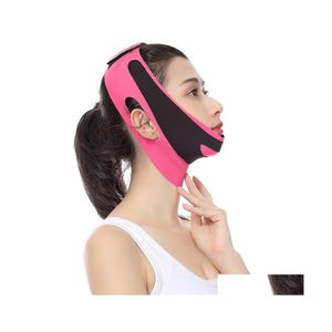 Ansiktsmassager elastisk bantning bandage v line shaper kvinnor chin kind lyft b￤lte ansikts anti rynka rems sk￶tsel smala verktyg dropp de dhtt4