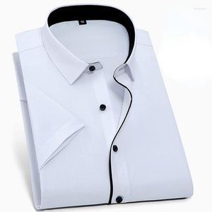 メンズカジュアルシャツ大型シャツ5xl 6xl 7xl 8xlプラスメンファッション因果短い袖ポケットレス男性除草ソーシャルビジネスドレス