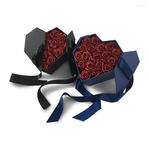 Decorative Flowers Heart-shaped Flower Paper Box Soap Packing Set Fresh Gift Party Wedding Storage Florist Supplies