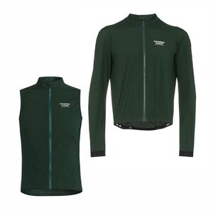 Jackets de corrida 2023 PNS PAS Estúdios normais durante toda a temporada Ciclismo de ciclismo Vento de bicicleta de bicicleta à prova de vento Vento de manga longa Verde escuro