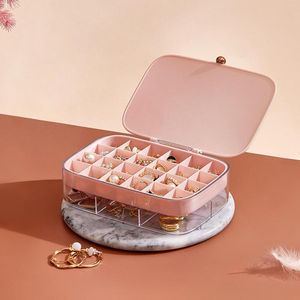 Storage Boxes For Shoes 2 Tier Jewelry Organizer Box Rings Earring Necklace Bracelet Clear Plastic With 30 Small