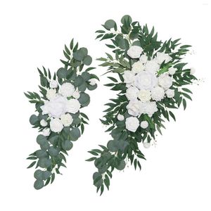 Dekorativa blommor Bröllopsark Wreath Centerpiece Garland Hängande konstgjorda blommor Swag för dörr