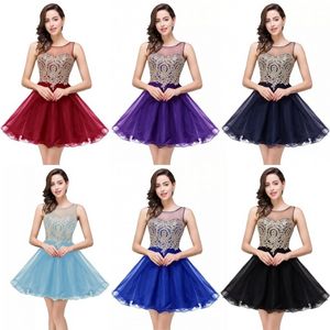 Little Black Short Homecoming Dresses Gold Appliques A Line Ruffles Knee Length Mini Prom Cocktail Graduation Gowns Multiple colors option CPS362