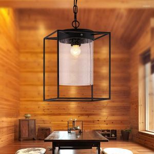 Lâmpadas pendentes Europeias Vintage Iron Art Lights Bubble Glass Hang Lustres de Sala E27 LED LED LED para PorchstairsStudio Cydd031