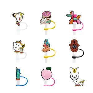 Trinkhalme Custom Designer St Topper Sile Mold Er Mode Charms wiederverwendbar spritzwassergeschützt Staubstecker dekorativ 8 mm Party Homefavor Dhi5P