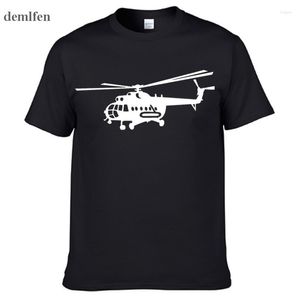 Herrar t shirts sommarstil märke manlig nyhet mi-8 helikopter USSR Victory Day tryck t-shirt kort ärmbomull tee