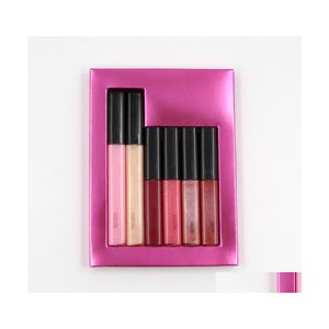 LIG BLISS 6PCS Pudełko Fl usta Makeup Zestaw Wakacyjny Styl świąteczny dla kobiet Krem nawilżający Zestaw Lipgloss Zestaw Lip Bloss Down