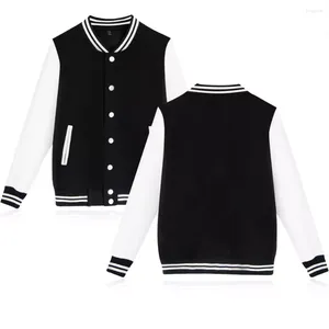 Men's Jackets 2023 Autumn Korean Version Of You That Is Pure Color Blank Plus Velvet Baseball Uniform Fashion Trend Printing Jacket