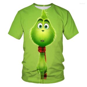 Camisetas masculinas 2023 Camiseta gráfica estranha Tops casuais 3d Camisa de grama de grama de rua