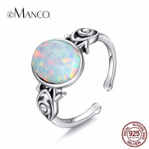 Bandringar 925 Silver för kvinnor/fest/ringar Bohemian Opal Romantic Trendy Justerbar Woman Ring Fashion Jewelry 2023