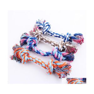 Dog Toys Chews 17Cm Random Pet Supplies Durable Puppy Cotton Chew Knot Toy Braided Bone Rope Funny Tool Drop Delivery Home Garden Dhmiw