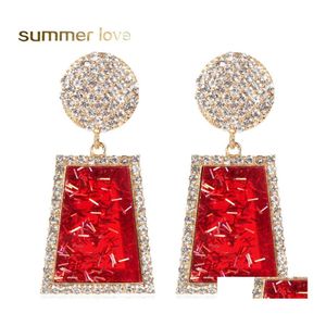 Charm Fashion Big Size Acrylic Dangle Earrings Matte Gold Irregar Geometric Drop For Women Jewelry Delivery Otajr