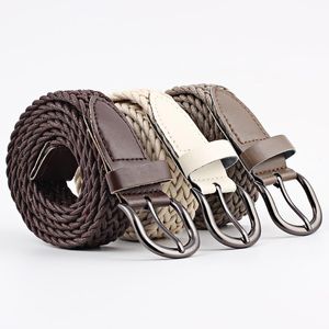 Belts Women Twist Wax Rope Braided Belt Fashion Casual For Jeans Dress Metal Buckle Luxury Designer BrandBelts