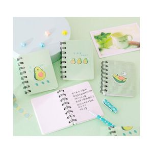 Notepads A7 Mini Cartoon Notebook قادر على لفائف المحمولة الأفوكادو Looseleaf Notepad Diary School Schools Setciter Journal Drop Drop