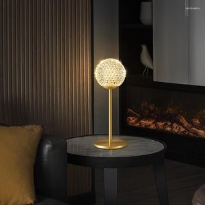 Table Lamps Postmodern Luxury Brass Personality Living Room Bedroom Sofa Crystal Glass Desk Light Nightstand