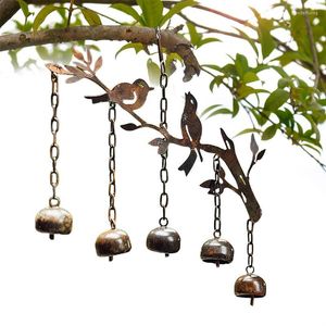 Decorative Figurines Graffiti Birds Bells Chime Wind Chimes For Outside With 5 Music Gifts Mom Home Balcony Garden Indoor